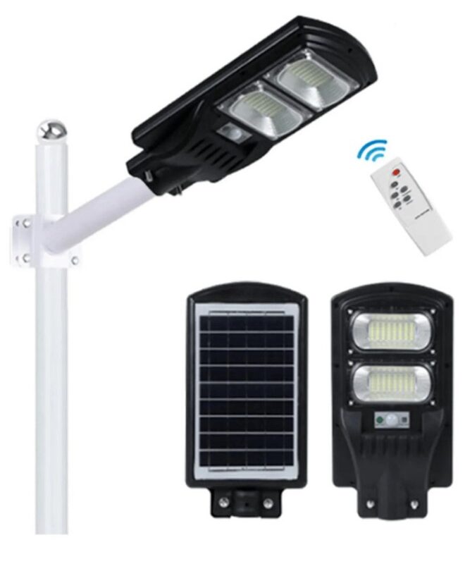 2 Adet 120w Güneş Enerjili Sokak Armatürü - DİREK HEDİYELİ - Unichrome